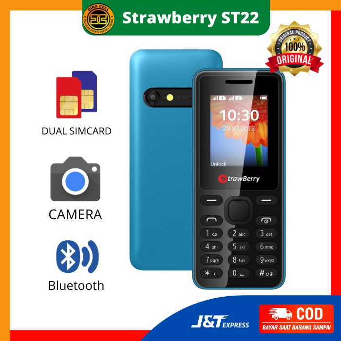 Handphone hp murah jadul hp strawberry st22 kamera mp3 bluetooth senter led