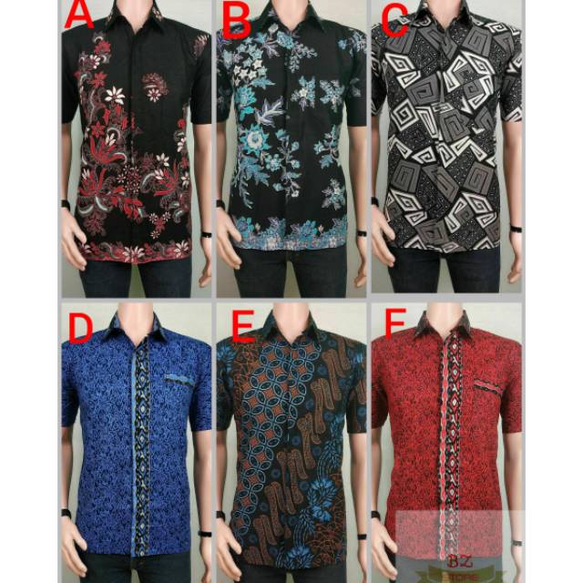 PROMO MURAH BATIK KEMEJA PRIA LENGAN PENDEK SOGAN BLARAK PADI ABSTRAK