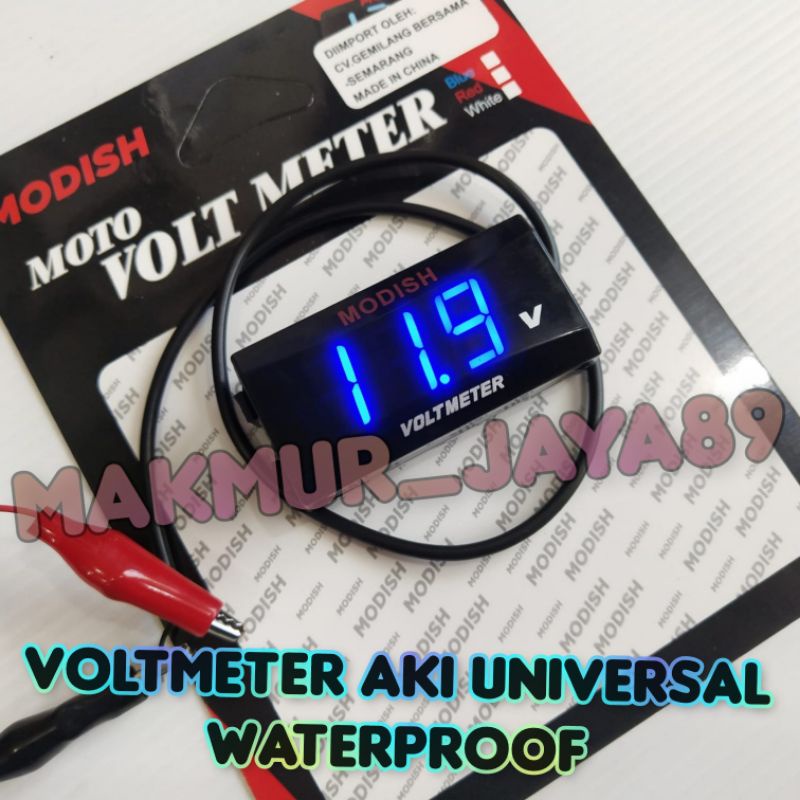 Volt meter aki atau voltmeter aki universal waterproof anti air