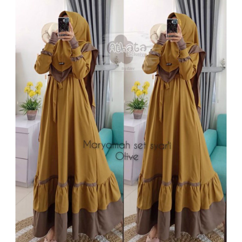 gamis muslim maryamah set syar i