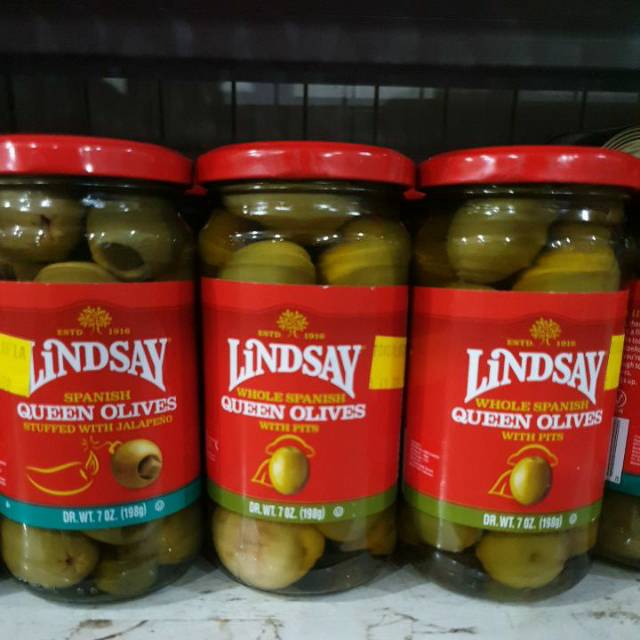 

Zaitun Hijau queen olives Lindsay 198gram