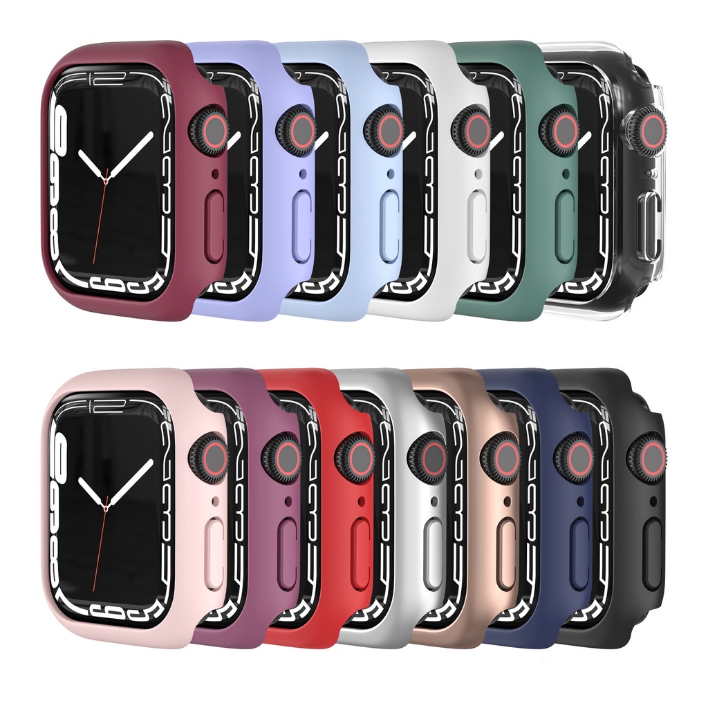 Case Bumper Pelindung Bahan PC Keras 45mm Untuk Apple Watch Seri 7 41mm