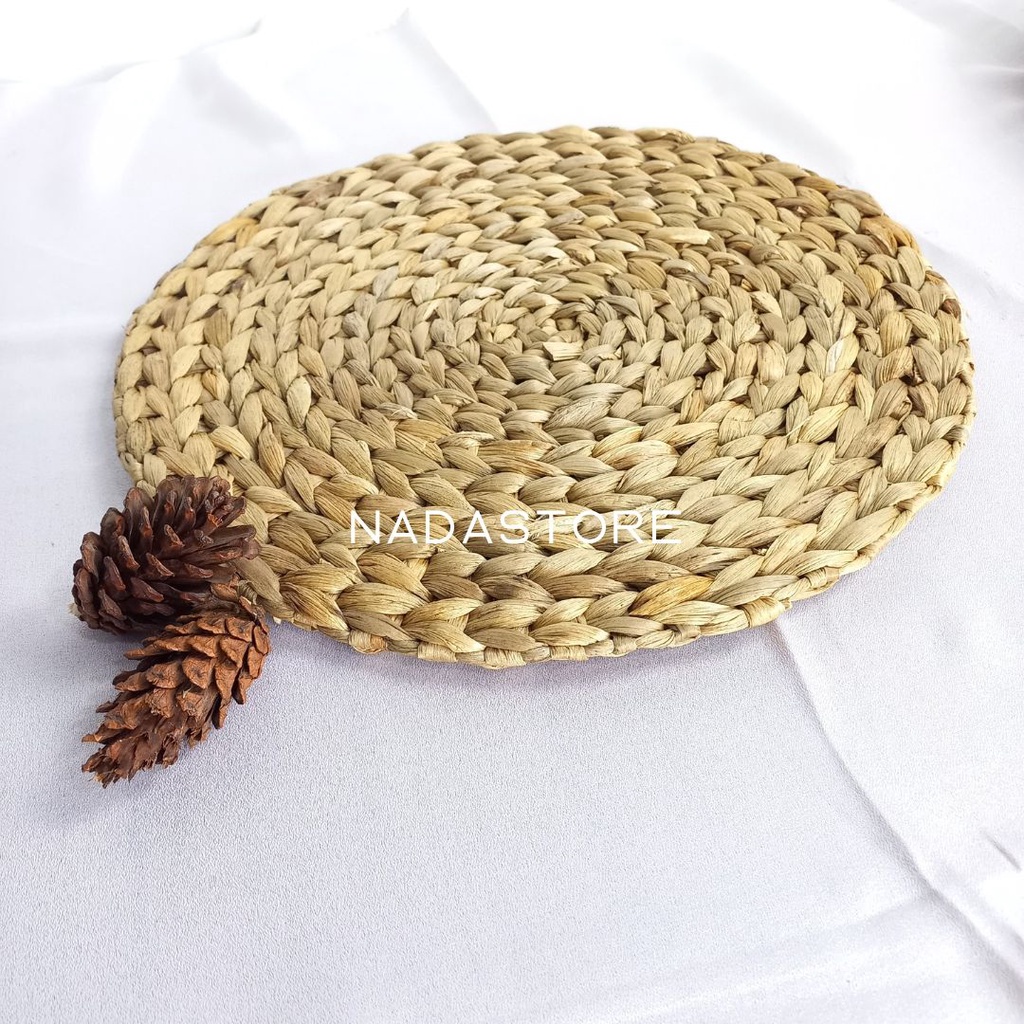 bayar di tempat - Placemat Enceng Gondok / tatakan piring Enceng Gondok U 30CM alas piring