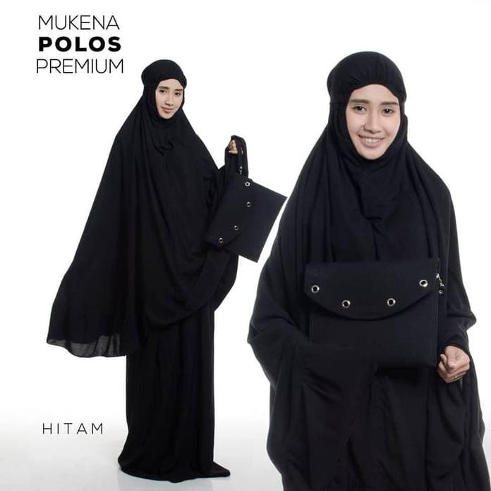 New Terkini MUKENA DEWASA PREMIUM POLOS HITAM