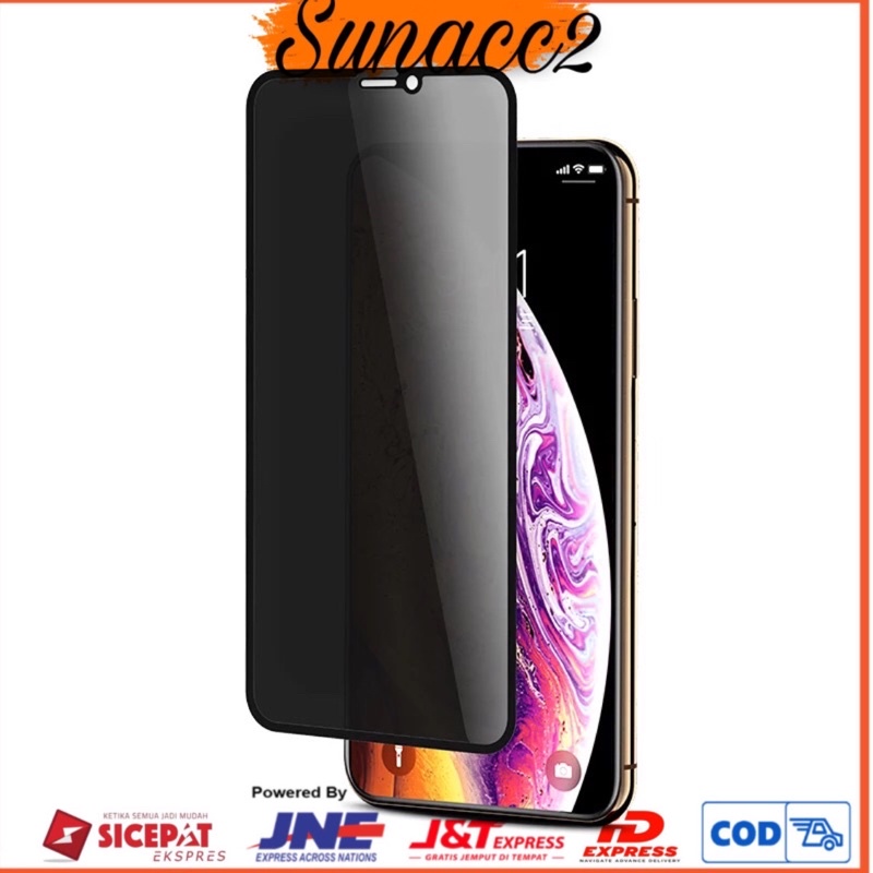 (SUN) TEMPERED GLASS SPY MATTE FILM ALL TYPE ANTI PECAH RETAK MINYAK GORENG HITAM SPY