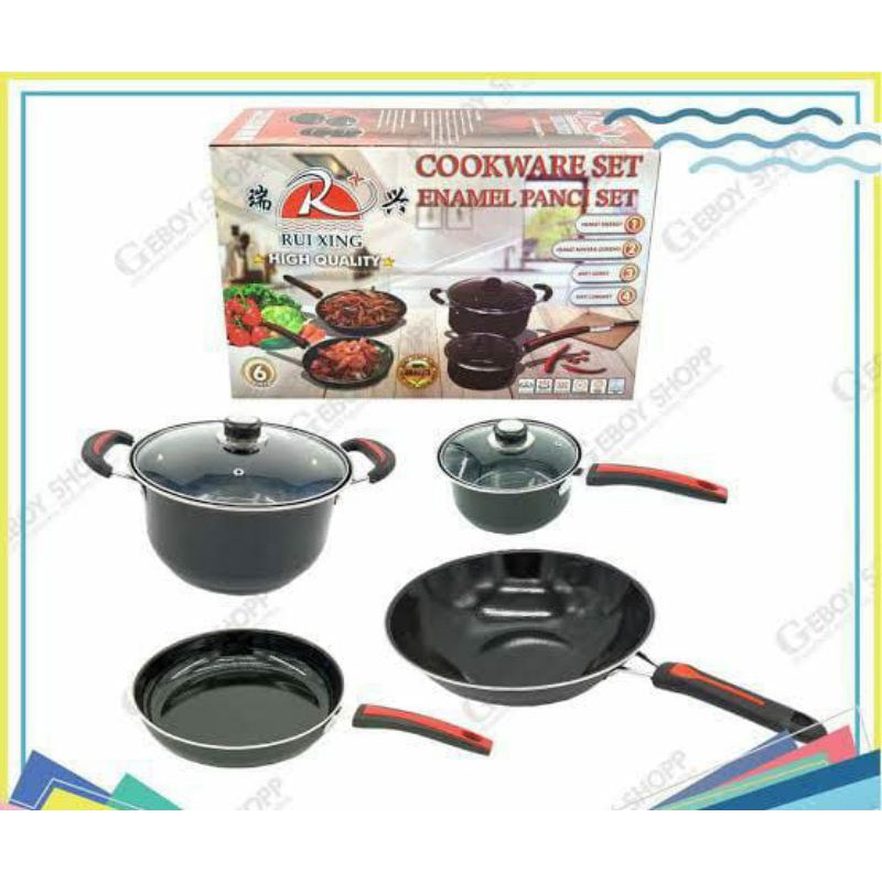 Rui Xing Cookware Set / Enamel Panci Set