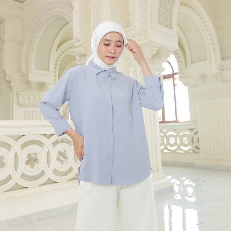 Bianca Top B2316 - SONIA / Kemeja Wanita Chiffon Premium Korea / Kemeja Wanita Sifon Lengan Panjang / Kemeja Wanita Premium / Basic sifon kemeja wanita BEST SELLER-2