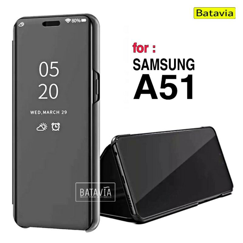 Flip Case Samsung A51 Flip Case Mirror Clear View Standing