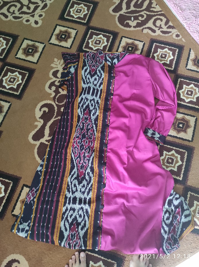 Abaya Tenun Mix Toyobo/gamis Tenun Original/gamis Batik/gamis Tenun Murah