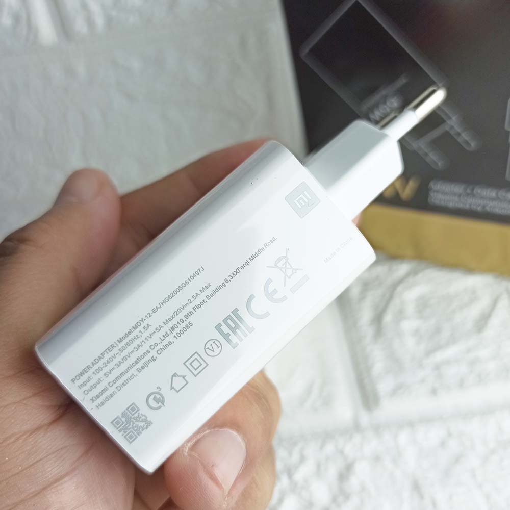 Original 100% Charger Xiaomi Qualcomm Quick Charge 3.0 MDY-12-EA 55 WATT USB Type C - Redmi Note 10 Pro