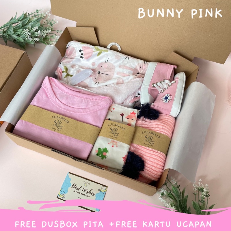 HAMPERS BAYI | KADO LAHIRAN BAYI / NEWBORN GIFT / HAMPERS BABY-BUNNY PINK