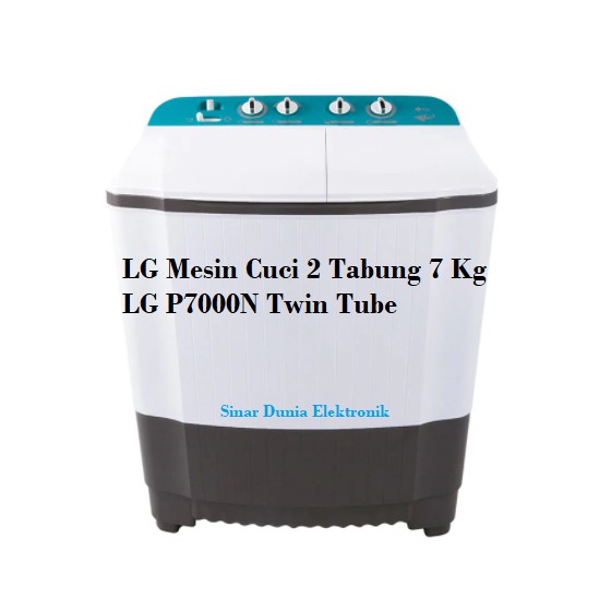 LG Mesin Cuci 2 Tabung 7 Kg P7000N Twin Tub Semi Auto P7000