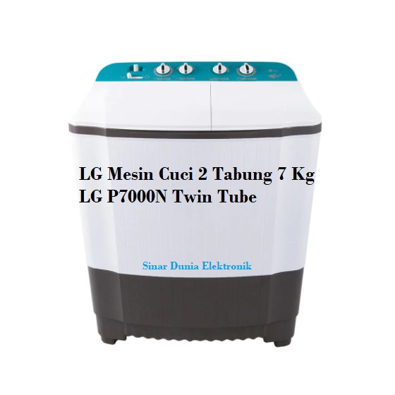 LG Mesin Cuci 2 Tabung 7 Kg P7000N Twin Tub Semi Auto P7000