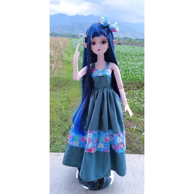 Gaun Dan Bando Bjd Doll 60cm