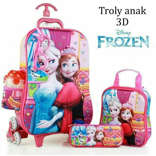 Tas Trolley Anak Frozen Kacamata 3d 5in1 Set Shopee Indonesia