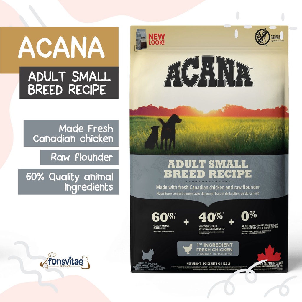Acana Adult Small Breed 6kg - Makanan Anjing