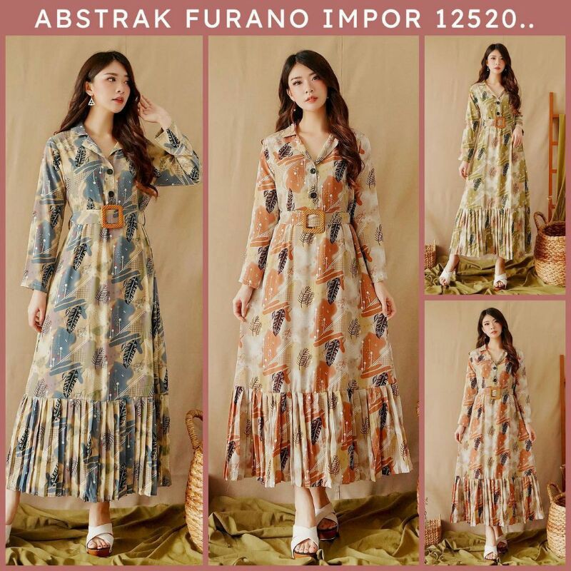 GAMIS ABSTRAK FURANO BY YUNA FASHION DRESS KOREA YUNA