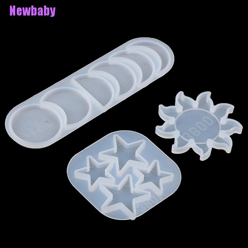 Cetakan Resin Epoksi Bentuk Bulan Bintang Matahari Bahan Silikon Untuk Liontin Gantungan Kunci