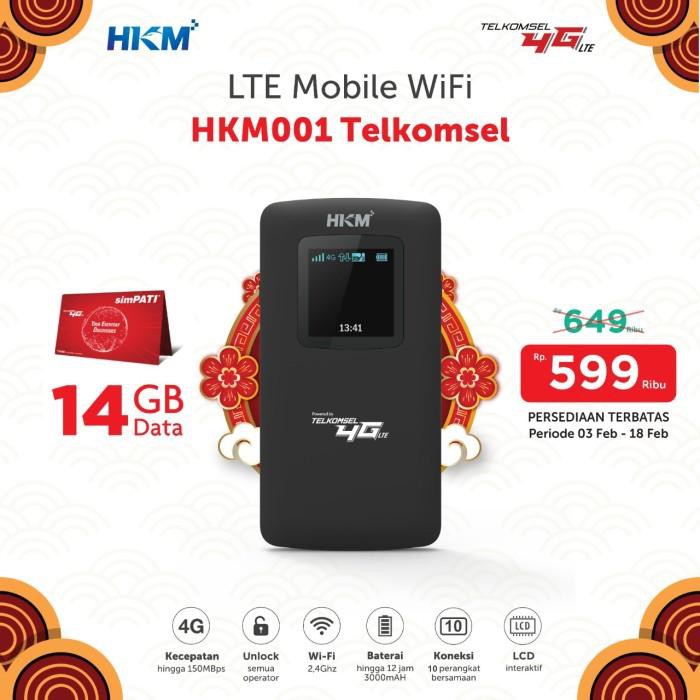 Sale.. Modem Wifi HKM 4G unlock all operator Free kartu Telkomsel 14GB