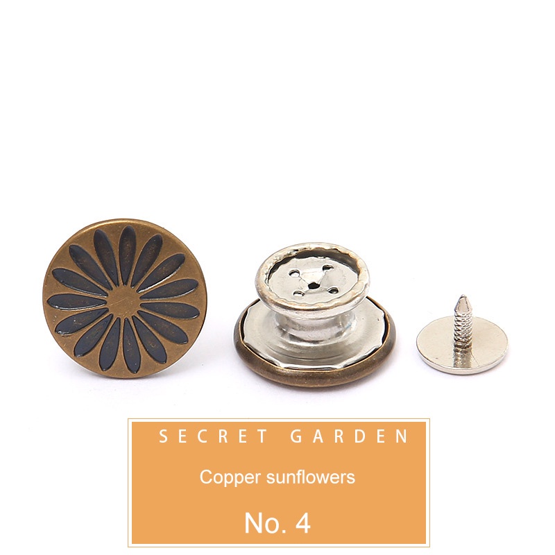 Kancing Jeans Logam Simple Adjustable Kancing Pengait Celana Panjang Jeans Denim Desain Kancing Kait Gesper Denim Bunga Daisy Warna Putih Kait Kait Pengecil Lingkar Pengait Pengecil Pinggang-24