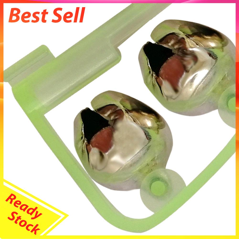 10Pcs Alarm Joran Pancing Twin Bell Menyala Dalam Gelap