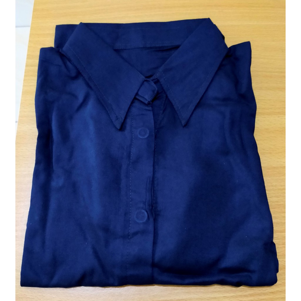Kemeja Wanita / Amara Shirt Baju Formal Wanit Bahan Rayon Adem All Size Fit To L-NAVY