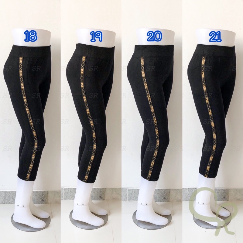 Legging Pendek 7/8 Import List Pita Fashion Wanita