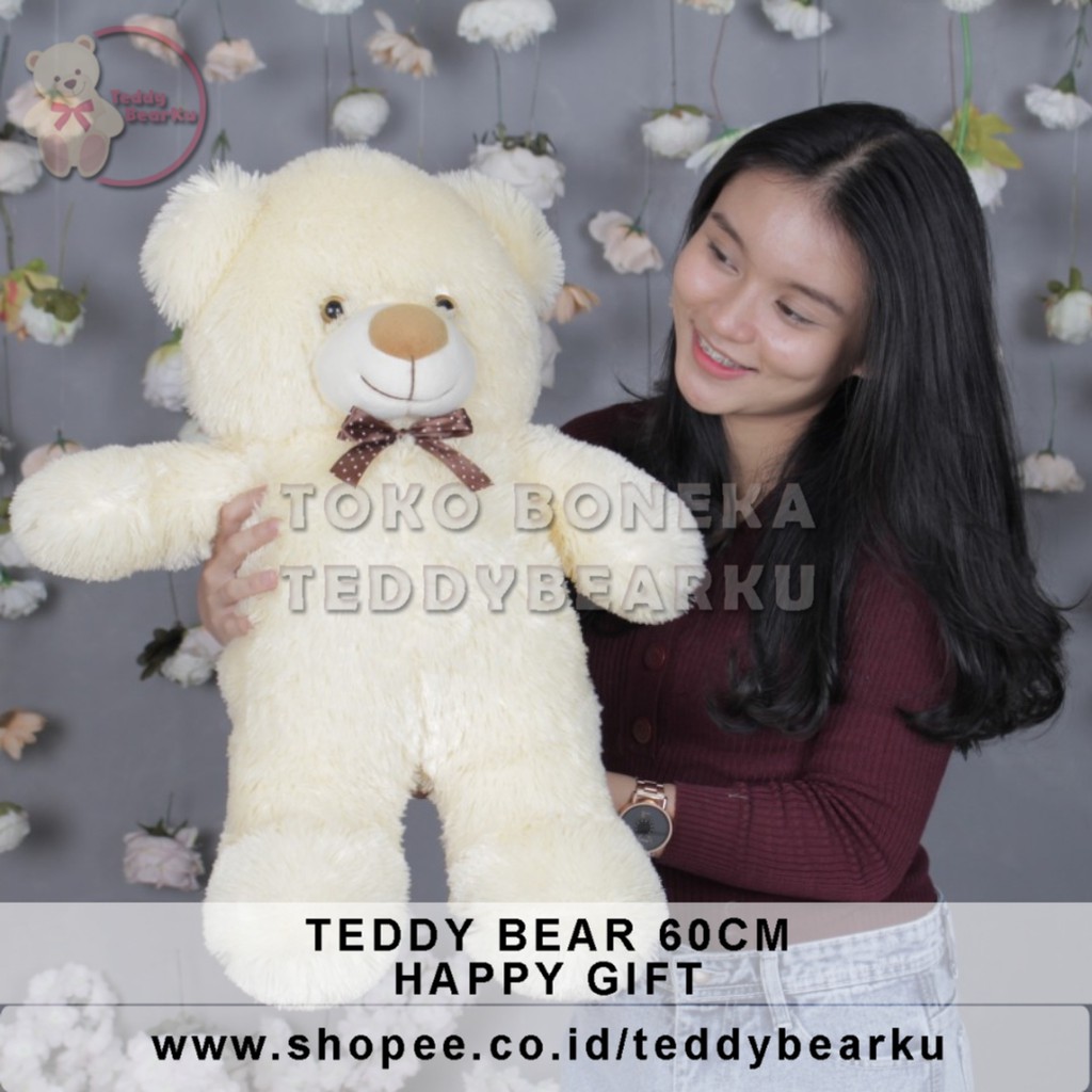 TERMURAH! BONEKA BERUANG TEDDY BEAR XL 60CM MALL HAPPY GIFT PRODUSEN LANGSUNG