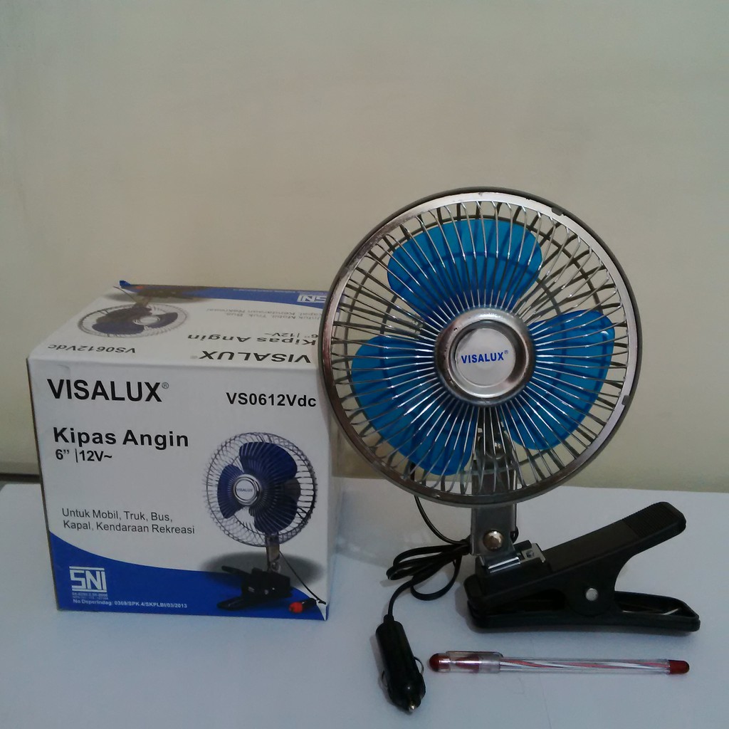 Kipas Angin DC jepit 6 inch Visalux Aki Mobil 12VDC VS06-12VDC + clip