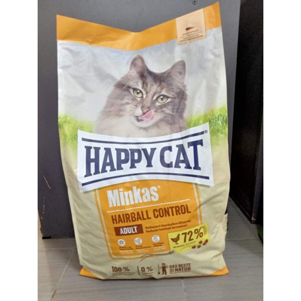 GRAB/GO-JEK Happy Cat Minkas Hairball Control Kemasan 10KG Dry Food