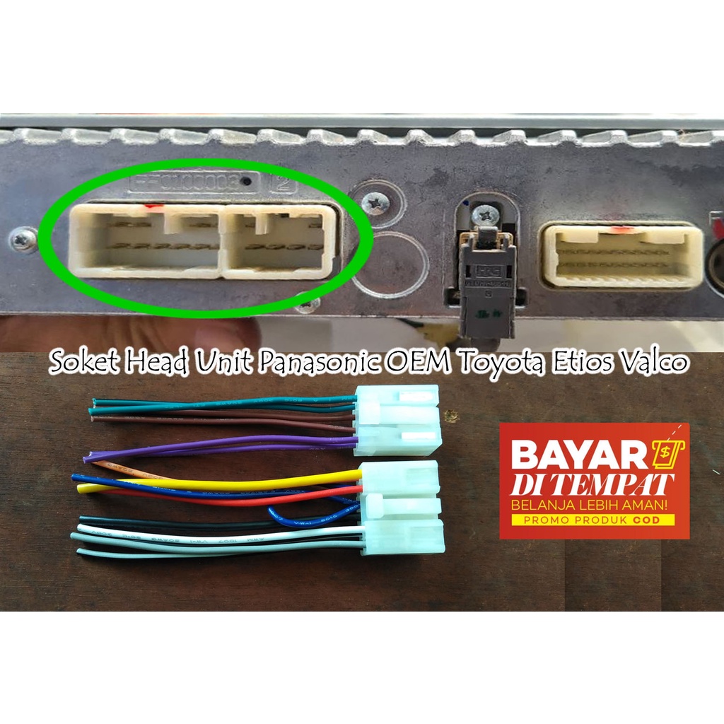 Kabel Head Unit Soket Toyota buat Pasang HU ex Toyota Etios Valco Panasonic pz071-0d501