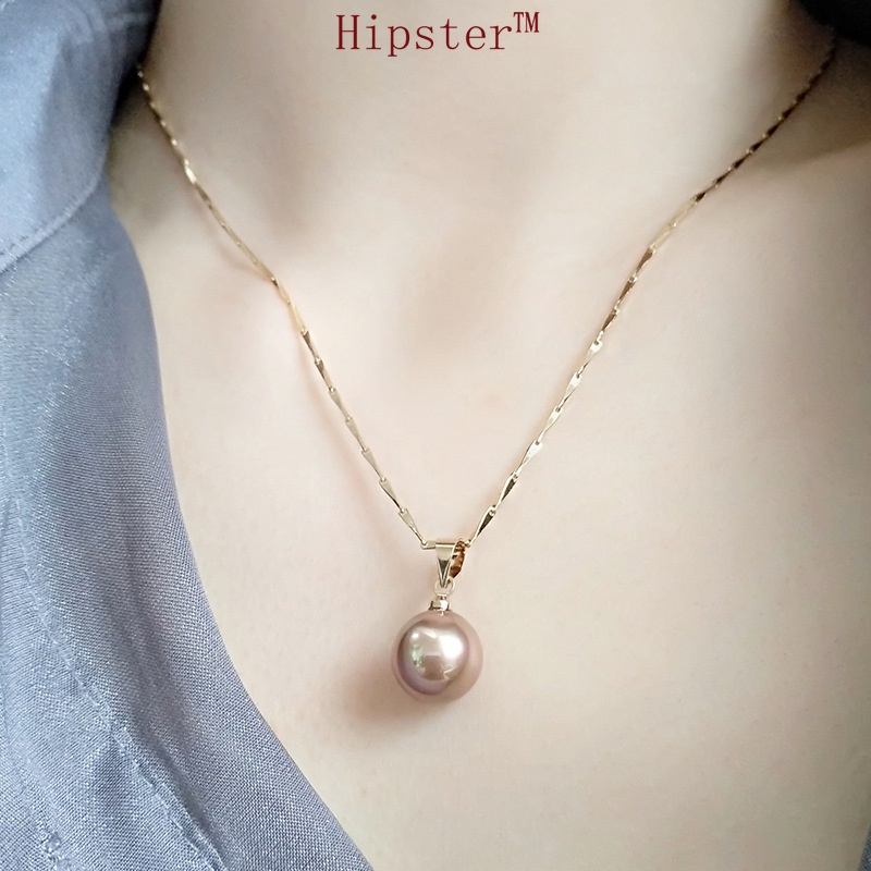 Light Luxury Champagne Natural Freshwater Pearl Pendant Necklace