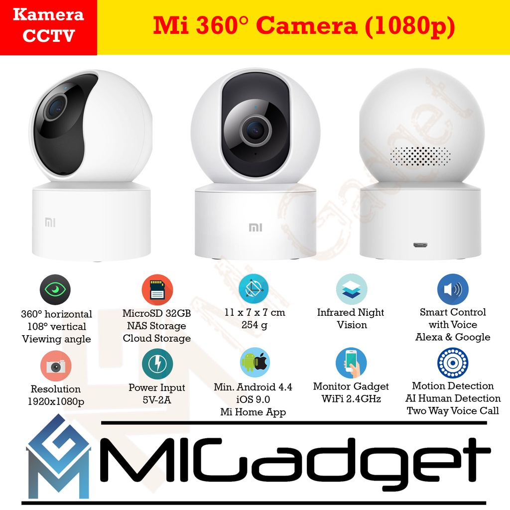 Kamera CCTV Xiaomi Mi 360 Camera 1080p - IP Camera