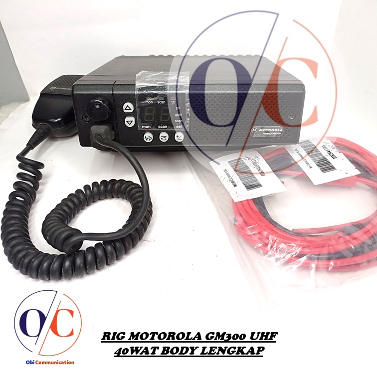 RIG SECOND/SEKEN MOTOROLA GM300 UHF 40WATT 2ND LENGKAP