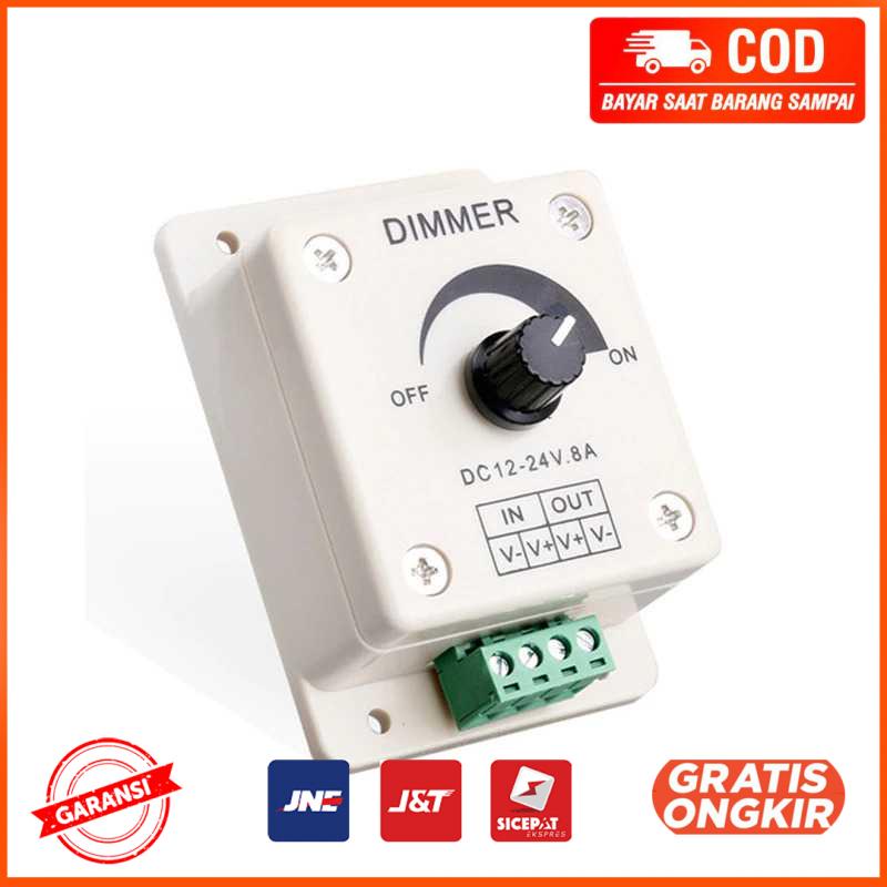 LED Dimmer Adjustable Brightness Controller 12 24V 8A GC03