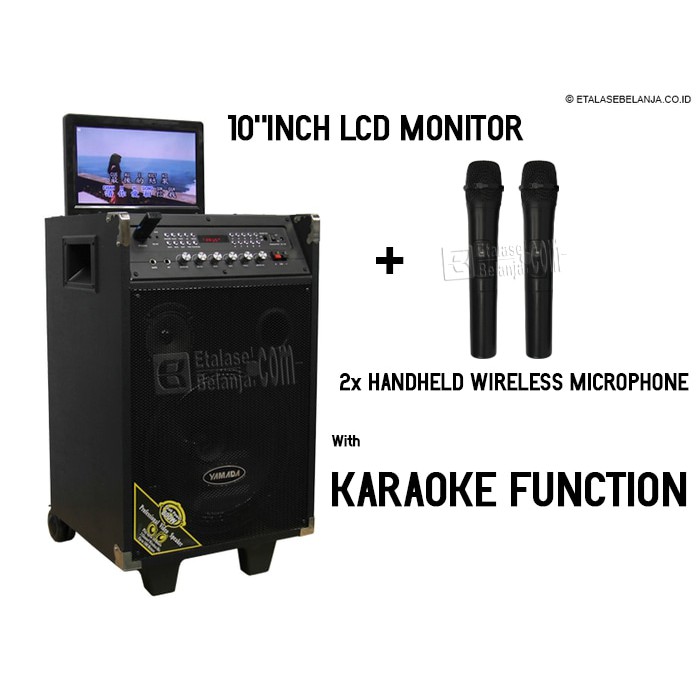 KARAOKE IN THE BOX - SPEAKER + LCD 10 INCH + 2 MIC WIRELESS - KITB-10
