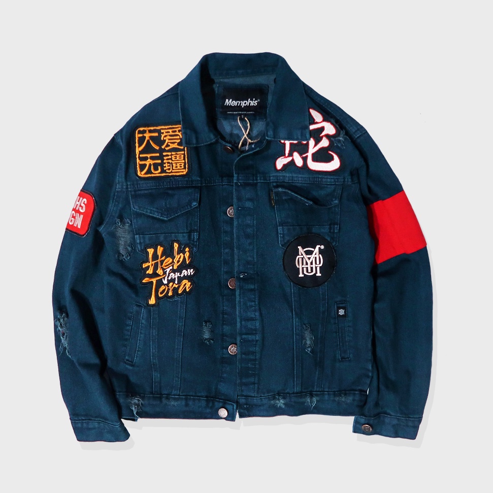 RIPPED DENIM JACKET - HEBITORA