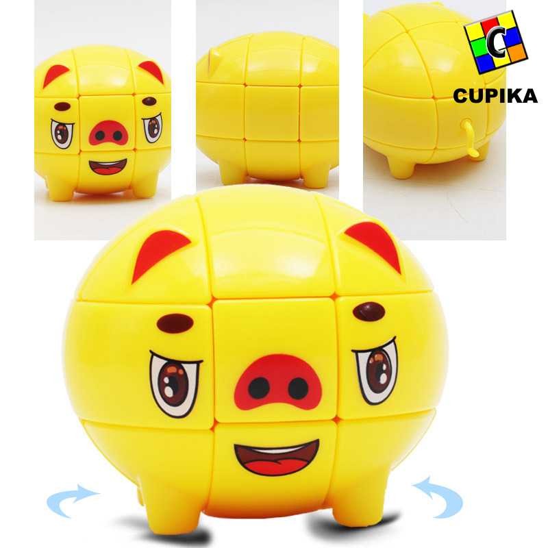 Rubik 2x2 YongJun Pig Fortune Babi keberuntungan Emas Unik Termurah