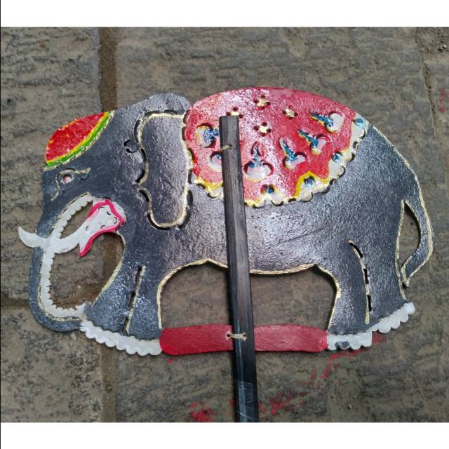 (BISA COD) PAJANGAN MINIATUR WAYANG KIDANGAN BENTUK GAJAH BAHAN KULIT SAPI ASLI MAINAN ANAK EDUKATIF