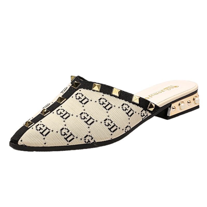 cind 5051, sandal import fashion sandal flat model terbaru dan terkiniian cantik-white