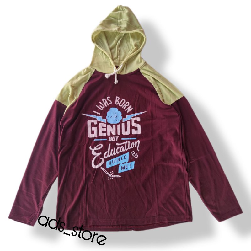 Hoodie Motif Lengan Panjang Pria Wanita Katun Tebal