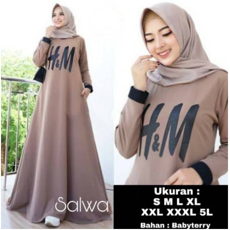 Gamis Kaos Jumbo  Gelatik Baju  Muslimah Lengan Panjang 