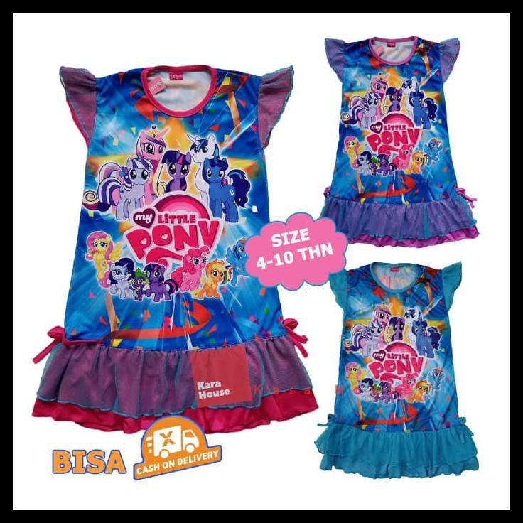 BAJU KAOS ATASAN T-SHIRT DASTER DRESS ANAK LITTLE PONY DLPBB122517 - SIZE 10, DIKIRIM RANDOM