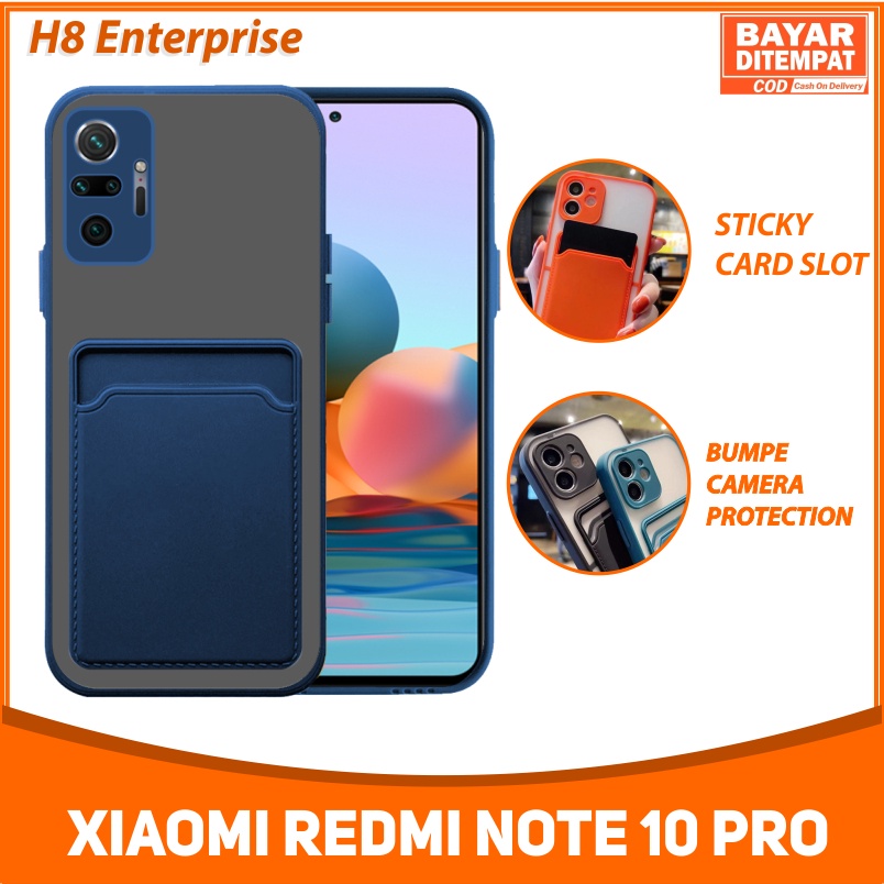 Soft Case Xiaomi Redmi Redmi Note 10 Pro Colored Card Slot TPU Casing Holder Simpan Kartu