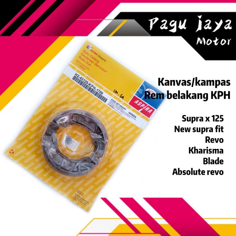 Kampas kanvas rem belakang supra x 125 kharisma new supra fit revo blade absolute revo