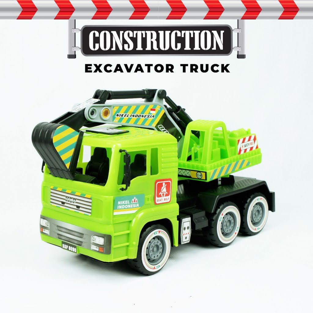 Mainan Mobil Konstruksi Excavator Truck / Mobil Truk Beko KGP8090