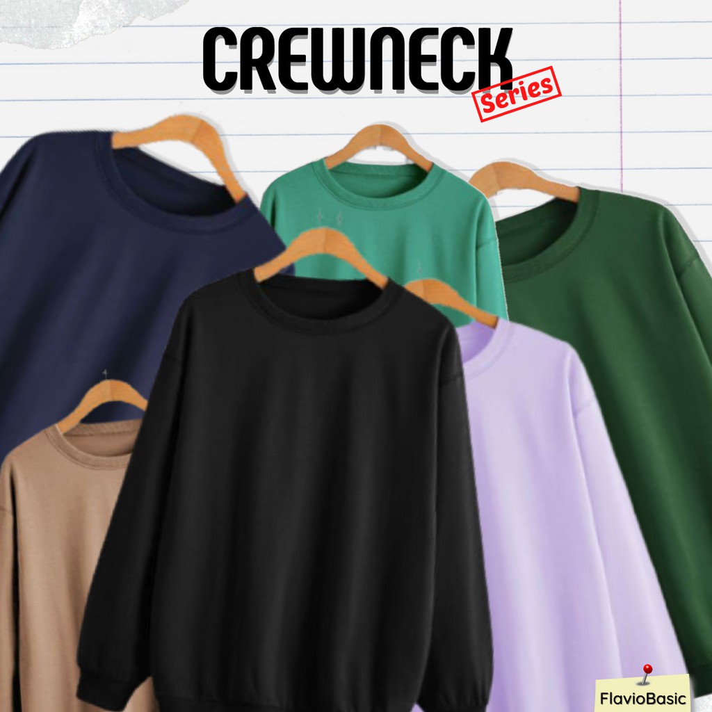 [TEBAL]  Sweater Polos Cotton Fleece Tebal Crewneck Pria Wanita Unisex Hodie Jumper -  Polosant.id