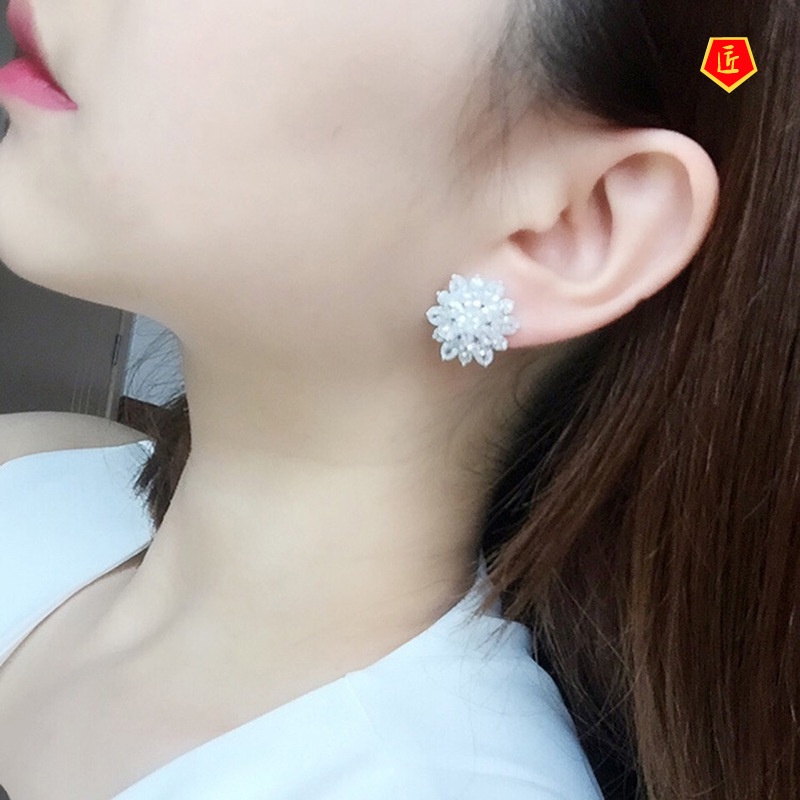 [Ready Stock]S925 Silver Sun Flower Stud Earrings