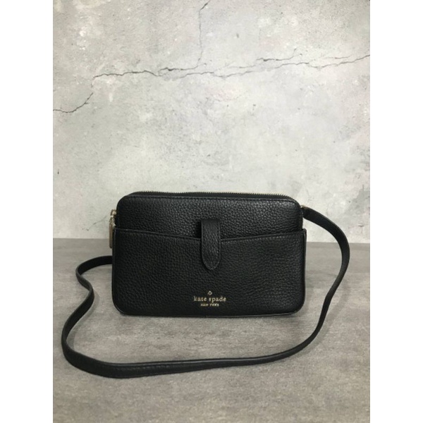 Katespade Leila Small Tab Crossbody Leather Black/tas katespade ori