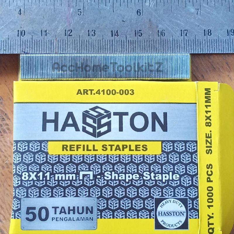 Isi Staples / Staple gun HASSTON PROHEX 8MM X 11MM Isi 1000ps/ TEBAL 0,7MM